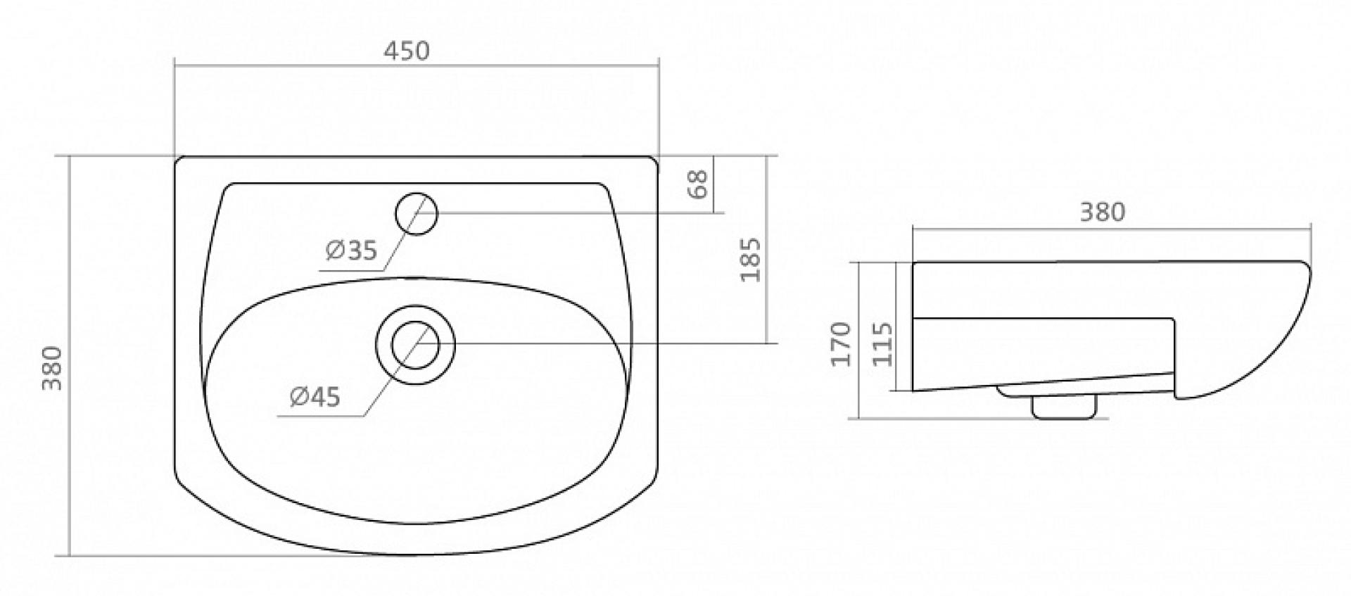 Раковина Santek Азов 1WH112449, белый