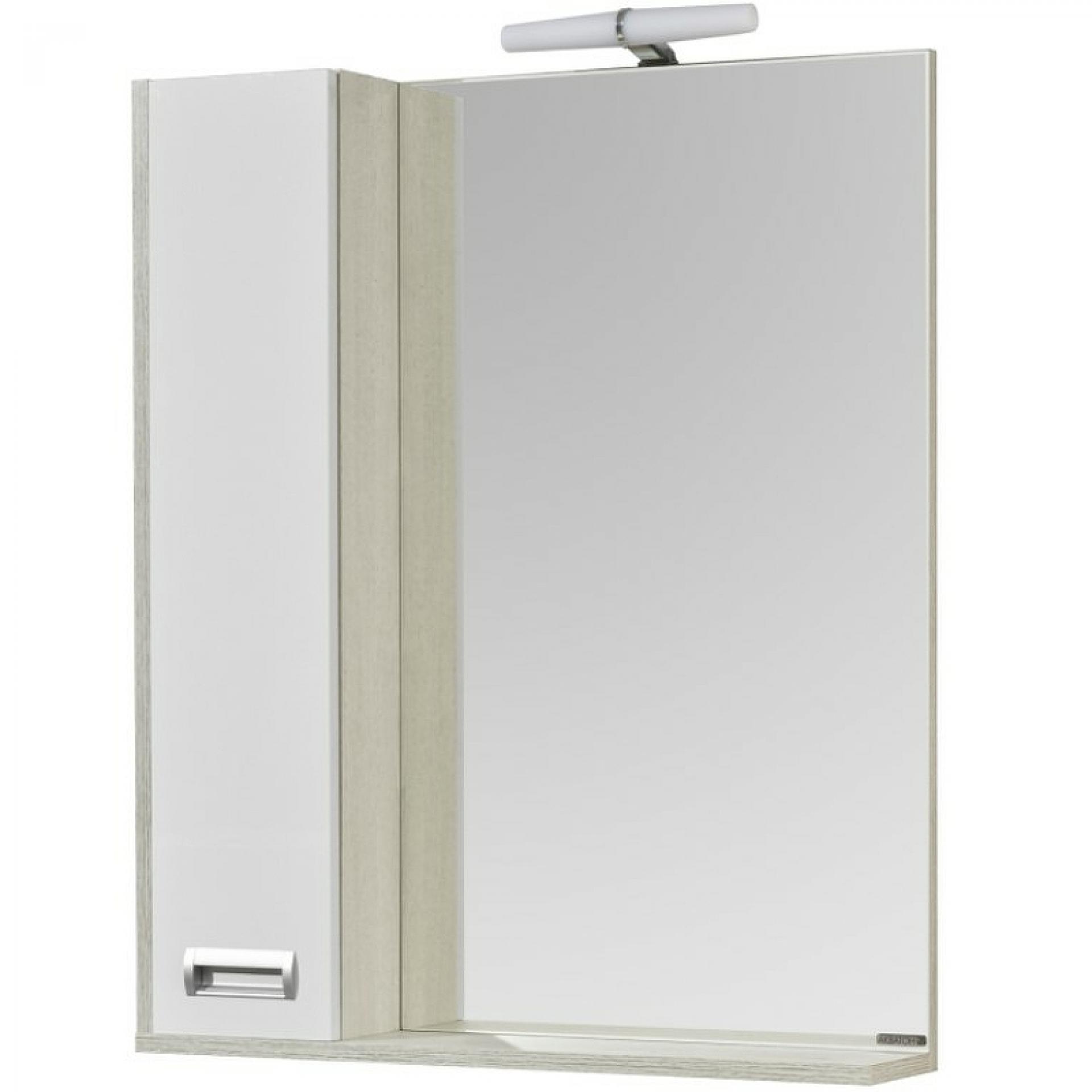 Зеркальный шкаф Акватон Бекка 70 1A214702BAC20 с подсветкой, белый/дуб сомерсет